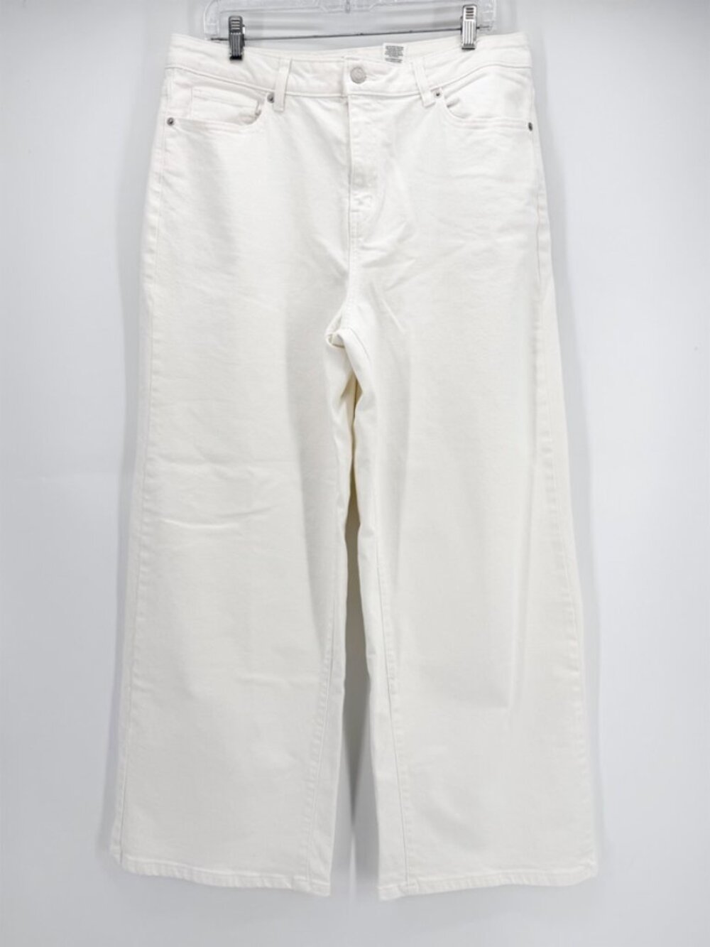 Time and Tru Women's White Wide Leg Jeans 14 - Picture 2 of 13